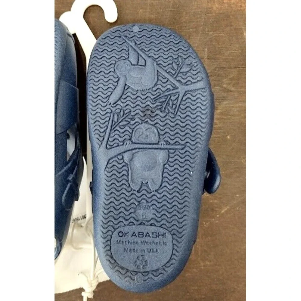 OKABASHI Kids Blue Water Shoes Sandals Clogs‎ Slip On Made in USA